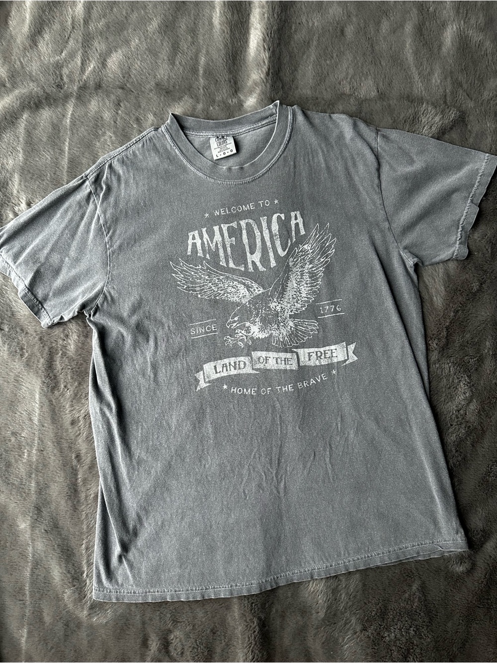 Comfort Colors Gray Vintage 'America' Eagle Graphic Tee